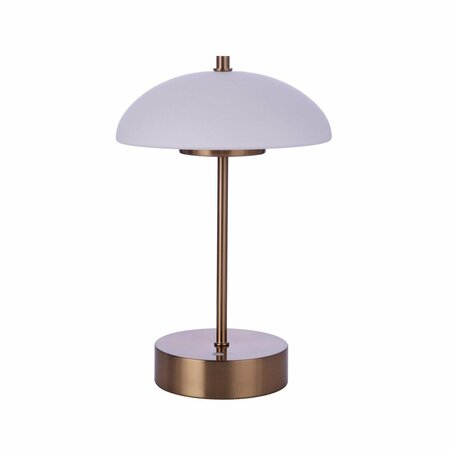 CRAFTMADE Indoor/Outdoor Rechargeable Dimmable LED Portable Lamp in satin Brass 86272R-LED